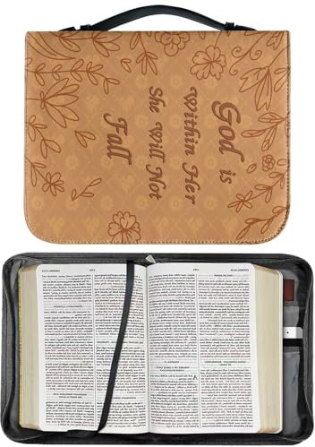 puzzlegame Bibelbucheinband für Männer, Bucheinband aus PU-Leder - Büchertasche mit Tragegriff oben - PU-Leder-Bibel-Schutzhülle, manuelle Schutzhülle für Leseliebhaber-Geschenk