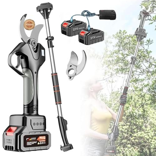 Electric Pruning Shears,Portable Battery Powered Cordless Secateurs,Tree Branch Pruner Professional Garden Pruners Max 45mm Cutting Diameter Branch Cutter,Electric Secateurs for Tree Trimming(2 Batter
