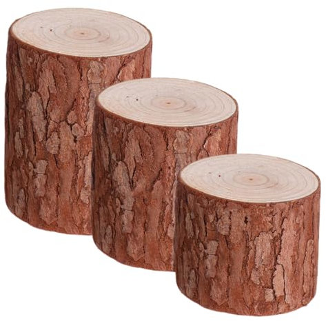 Warmhm Unique Diy Decorative Tree Stump Base Versatile for Candle Holders Photo Props and Wall Art Set