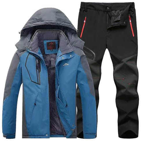 Wasserdichte Skihose für Damen, atmungsaktiv, isoliert, winddicht, Wintersporthose, elastische Taille mit verstellbaren Bündchen, ideal für Outdoor-Abenteuer, dunkelblau, 95