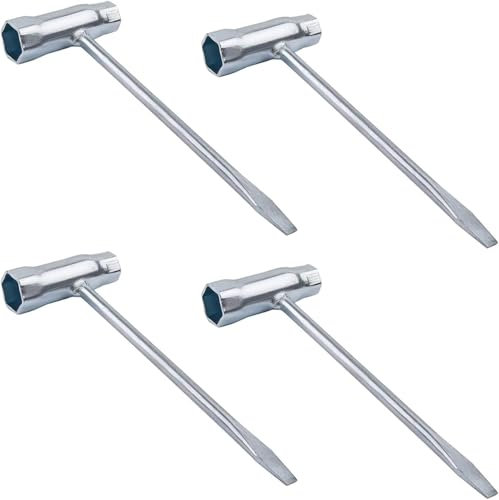 GUOYOU 4 Pieces Chain Saw Wrench Spark Plug Wrenchs T Type Wrenchs Spark Plug Removal Tool 13mm*19mm Combination Screwdriver and Wrench Tool for Saw Chains Bolts Spark Plugs Lawn Mowers