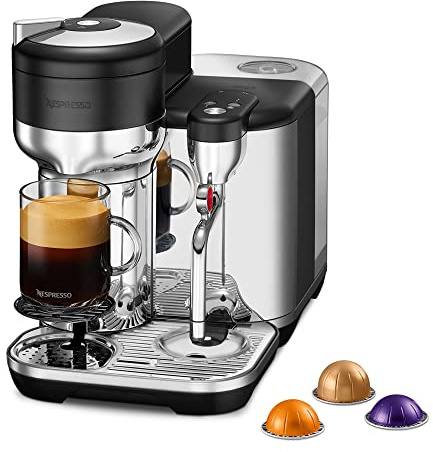 Nespresso Vertuo SVE850BTR4EBL1 Lattissima, sistema para recetas de café, cafetera para cápsulas Vertuo, 2,0 litros, por Sage, Black Truffle