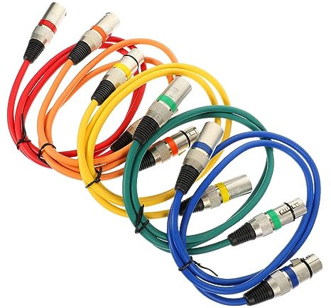 Gadpiparty 5stücke Teiliges Xlr Mikrofonkabel Verlängerungskabel Male-to-female Stecker Aus Robustem Und Mehrfarbige Audio Kabel Für Live Broadcast Reporter Und Video Blogger