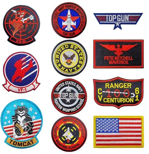 ZYEKIU 11 Piezas Bordado en Parches Ropa Parches Termoadhesivos Hierro Bordado Bandera Air Force Marine Corps Ejército Militar Táctico Chaqueta Logotipo Apliques para Camisetas Chaquetas Vaqueros
