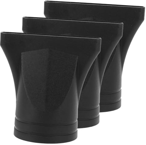 BATHVEVE Diffusore Per Asciugacapelli Nero in Plastica Leggera 3 Pezzi Ugelli Concentratori Per Uso Professionale e Protezione Chioma