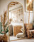 Antok Miroir Pleine Longueur, 163 x 53cm Grand Miroir sur Pied Bombé, Miroir Mural avec Cadre en Alliage en Aluminium et Verre Incassable, Miroirs de Sol pour Salon, Dressing, Or
