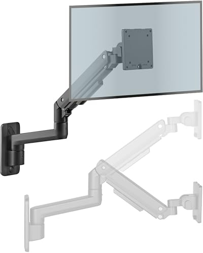 Xantron Monitor Wandhalterung 17-49 Zoll mit Gasfeder, höhenverstellbar | 360° rotierbar, Quick Release, Kabelmanagement innen, Aluminium & Stahl, VESA 75x75/100x100, bis 20 kg
