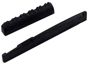 Gitarrensattel und Stegsattel Gl703 für Gitarre, Schwarz Kunststoff | Ersatzteil für Akustische Instrumente, Leicht Zuschneidbar, Verbessert Spielbarkeit und Klang, Zubehör