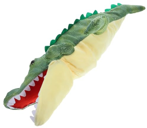 SUPVOX Weiche Krokodil Handpuppe aus Plüsch für Interaktive Tier Handpuppe zum Geschichtenerzählen Kuscheliges Stofftier für Kreatives Rollenspiel und Frühe