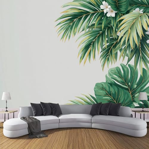 hojas de palma Murales de Pared, Plantas simples Papel Pintado de Seda, Gran Mural Fotográfico para Salón, Dormitorio, Cocina, Oficina o Habitación Infantil