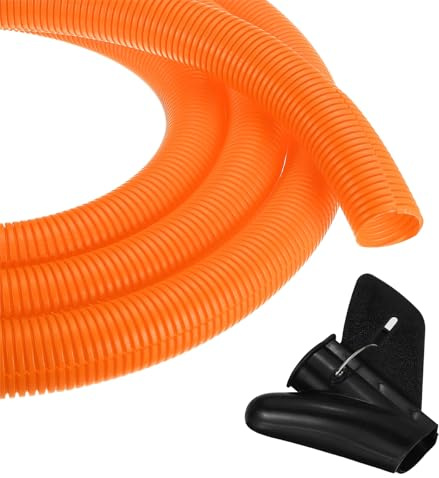 sourcing map 1 1/2 Inch 6.6ft Split Wire Loom Tubing, Flexible Cord Protectors with Installation Tool Cable Management Sleeve Conduits Cover for Office Home Electrical Automotive Wires, Orange