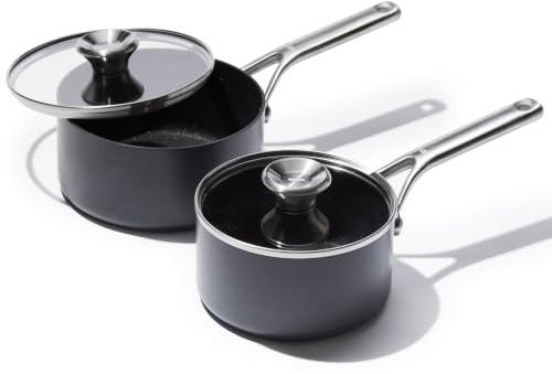 OXO Ceramic Professional Non-stick Saucepan Set with Lids, 16 cm & 18 cm