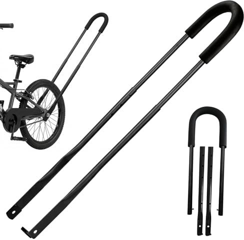 BYZESTY Barre de vélo pour enfant - Barre de poussée réglable - Avec poignée de sécurité antidérapante
