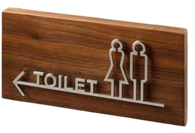 Toilettenschilder, Toilettenschild Männer Frauen mit Pfeil Gold Silber 13,6x27,6cm(B)