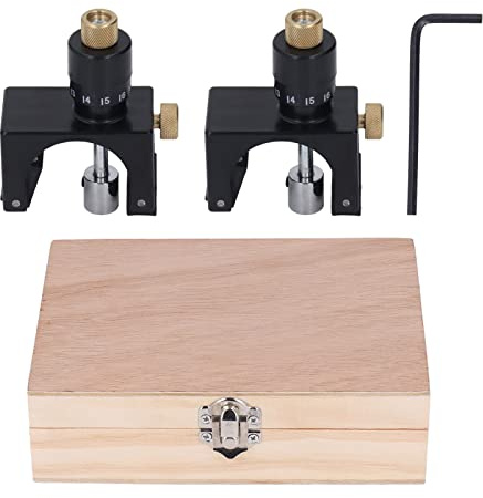 Jeanoko Gabarit de Réglage de Couteau de Raboteuse, 2 Pièces, Kit D'outils de Réglage de Jauge Magnétique en Acier à Haute Teneur en Carbone pour le de la Hauteur du Couteau de