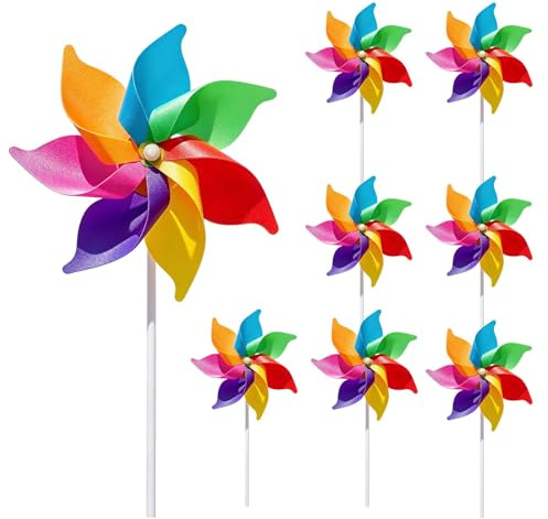 8 Pcs Windmills for Garden, Windmills for Men/Women, Colourful Spinners Garden Windmills Outdoor for Garden Decorations, Patio and Landscape Design