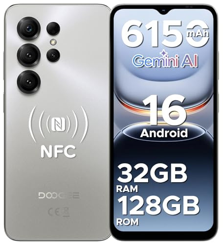 Luzglo Note56X Pro Android 16 Smartphone, 6150mAh Batteria, UNISOC T7225 Telefono, 6.56 HD+90Hz Display, 32GB+128GB, 13MP+8MP Cellulare, NFC/Widevine L1/Face ID/Impronta Laterale, Naturale