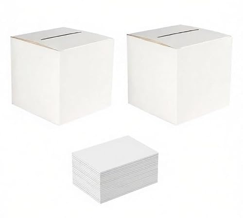Scatola Regalo per Matrimonio, 2Scatolas per Votazione Semplice Portatile, 22 x 22 cm Scatola Della Lotteria Rimovibile Scatola per Donazioni in Cartone per Compleanno Laurea Festa Prenatale Reception
