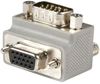 StarTech Adaptador VGA a VGA Acodado, Tipo 2, Macho a Hembra (GC1515MFRA2) | Conector en angulo recto, Cambio de orientacion VGA, Ahorra espacio