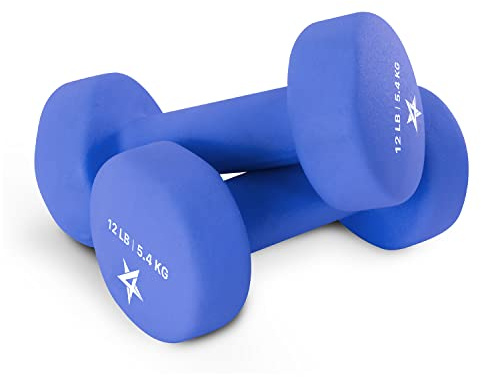 Yes4All D1MY Hex Hanteln Neopren Gewichte Set, 5,4 KG x 2, Lebhaftes Dunkelblau