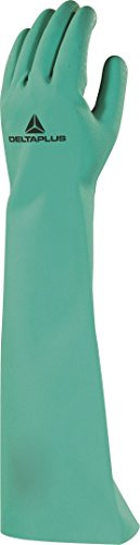 Deltaplus VE803VE10 Nitril-Handschuh - Länge 33 Cm, Grün, Größe 10/11
