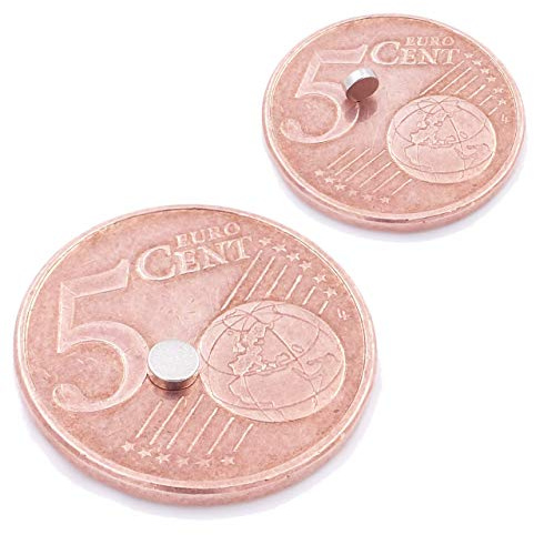 Brudazon | 25 Scheiben-Magnete 3x1mm | N52 Güteklasse - Neodym-Magnete | Ideal für Modellbau, Foto, Whiteboard, Pinnwand, Kühlschrank | Magnetscheibe