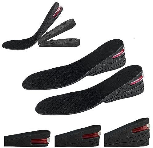 sohlen für schuhe 3-lagige Höhe Erhöhen Einlegesohle Kissen Höhe Heben Verstellbaren Cut Schuh Ferse Einfügen skalierbar, bequem, Hebe-Kit bis 7 cm, 3 cm, Unisex-Luftkissen, Fersenpolster