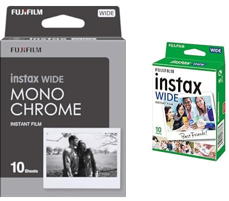 Fujifilm Instax Wide Pack de 10 Film Monochrome & Film Instax Wide Fujifilm Pack 1x10 poses