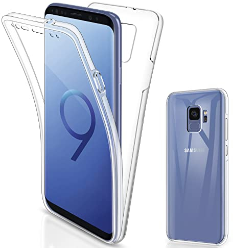 SOGUDE für Samsung Galaxy S9 Hülle, Samsung Galaxy S9 Schutzhülle 360 Grad Full Body Front Und Rückenschutz Handyhülle Transparent Silikon Schutzhülle TPU Bumper für Samsung Galaxy S9 …
