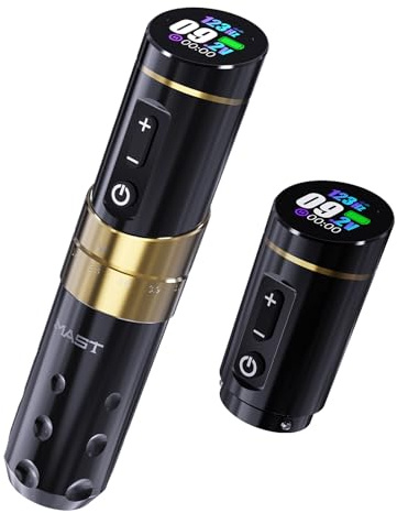 Mast Flip3 Tattoo Pen Ohne Kabel Rotative Pistole 7 Verstellbare Hublänge | 2pcs Batterien 1800mAh, 2.4-4.2mm, Ideal Für Anfänger Und Tätowierer
