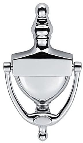 Türklopfer, Urnenform, groß, 104 mm Befestigungsmitte, poliertes Chrom, externer Türklopfer, Haustürmöbel, kunstvoller Klopfer