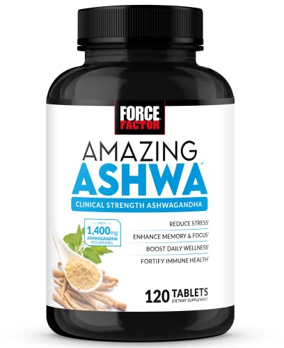 FORCE FACTOR Amazing Ashwa, KSM-66 Ashwagandha Supplement with Vitamins, Minerals & Antioxidants for Women, 120 Tablets