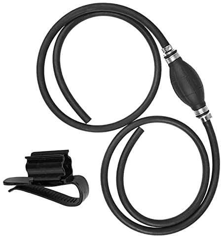 Siphon Pompe de transfert de carburant Pompe à carburant à transfert manuel 8 mm avec clip Primer Tuyau de conduite de carburant pour carburant à essence Transfert d'eau liquide (tuyau noir)