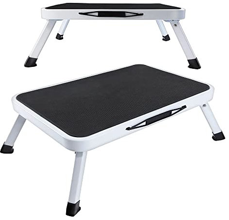 1 Stufen Trittleiter Klappbar Klapptritt Faltbar Haushaltsleiter Leiter Aufgeklappte Größe 480 x 300 x 180 mm,Der Tritthocker kann von Kindern verwendet Werden und Erwachsene drinnen und draußen