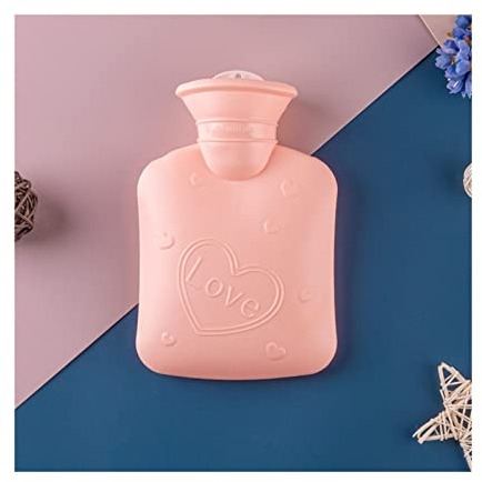 PEVSCO Wärmflasche 500 ml Pastell Herz Wassereinspritzung Gummi Wärmflasche Tasche Winter Handwärmer Wärmflasche, langlebig (Color : 03)