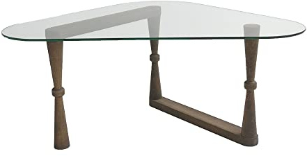 WELL HOME MOBILIARIO & DECORACIÓN Mesa Auxiliar,100% Pine Solid Wood, Color Nogal