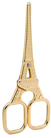 ZzzaNa jd Bastelschere, Vintage-Handarbeitsschere, Turm-Schneiderschere, antike Bastelschere, Stickerei-Trimmschere, Nähschere, Stickerei Schere (Color : Full Gold)