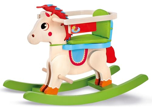 Lisciani - MONTESSORI DE MADERA - Mi bebé pony - Caballo Balancín Electrónico de Madera Parlante - Para Niños de 1 a 3 años - Desarrollo Motor y Equilibrio - Estable y Seguro - Con Sonidos y Melodías