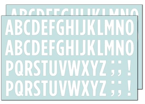 30 Set, 25 mm - Lettere Adesive Bianche Alfabeto, Impermeabile Vinile - Bianco