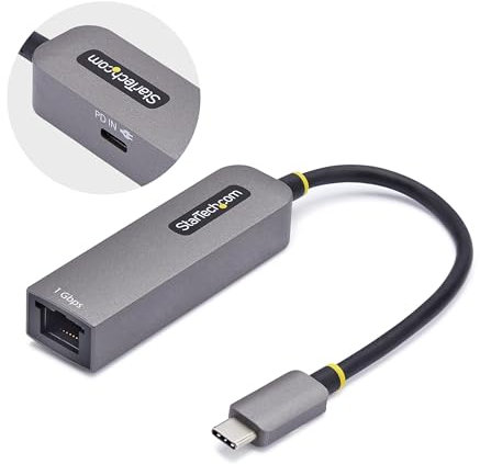 StarTech.com Adattatore Ethernet USB C, Convertitore di Rete 1Gbps da USB Type-C 3.0 a RJ45, NIC PD 100W, Win/Mac