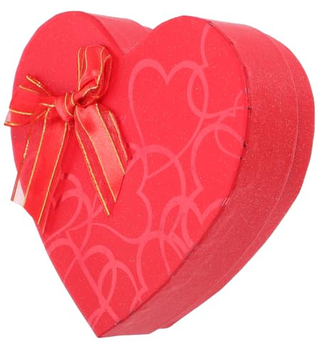 CAXUSD Schokoladenverpackungsbox Pralinenschachtel Herzform aus Papier mit 10 Fächern Leere Geschenkbox für Pralinen und Bonbons Schachtel für Valentinstag Hochzeiten Rot