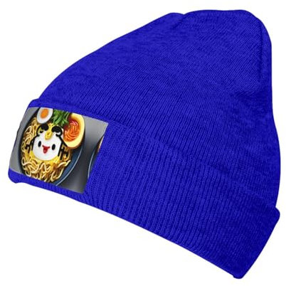 Tnnutp - Huevera de fideos ramen caliente de punto sombrero de invierno para hombre y mujer, azul, Talla única