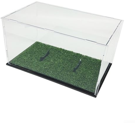 Hasaller Scatola portaoggetti in acrilico trasparente, rimovibile, antipolvere, organizer per palloni di dimensioni standard, nero, verde, tenone (verde)