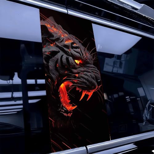 Coole Autoaufkleber im Tierstil, Wolf, Löwe, Autosäulenaufkleber, Auto-Mittelsäulenaufkleber, B-Säulenaufkleber, personalisierte Türsäulenaufkleber (2 Stück) (02)