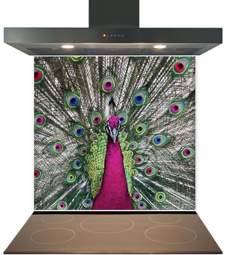 Printed Toughened Glass Splashback for Kitchen, Tempered Heat-Resistant Glass Splashbacks with Polished Edges for Cooker and Hob Backsplash (Design 2106, 60 x 60cm)