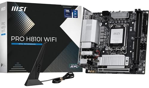 MSI PRO H810I WiFi Motherboard - ITX, LGA1851 | Intel Core Ultra Processors (Series 2), DDR5 Memory Boost up to 7200 MT/s MAX, PCIe 5.0 x16, M.2 Gen4, Wi-Fi 7, 2.5G LAN