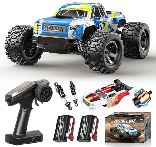 Cirmine Ferngesteuertes Auto 1:18 4WD Offroad RC Auto All-Terrain Monstertruck,36 km/h schnell mit Öldruckstoßdämpfern,Zwei Karosserien 2X 7.4V 1500mAh, tragbar für Outdoor,RC Truck Geschenk
