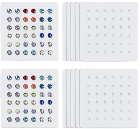 OLYCRAFT 12 Stück Acryl Ohrring Display Karten 36 Löcher Weißer Ohrringe Organizer Tragbarer Ohrring Halter Schmuck Organizer Halter mit 2.5mm Loch für Stecker Ohrringe Schmuck Aufbewahrung