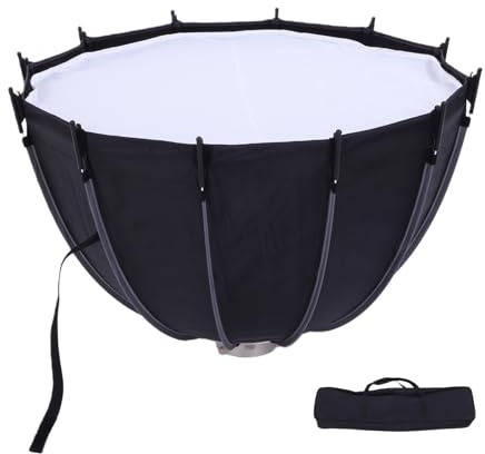 Yanmis Softbox Ombrello da 25,6/65 Cm con Borsa per il Trasporto, Softbox Parabolico Pieghevole con Griglia e Diffusori, Supporto Universale per LED Stroboscopici per Foto del Prodotto
