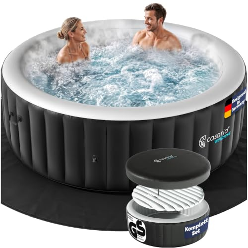 CASARIA Hidromasaje Hinchable 6 Personas Ø200cm Redondo 42°C Accesorios